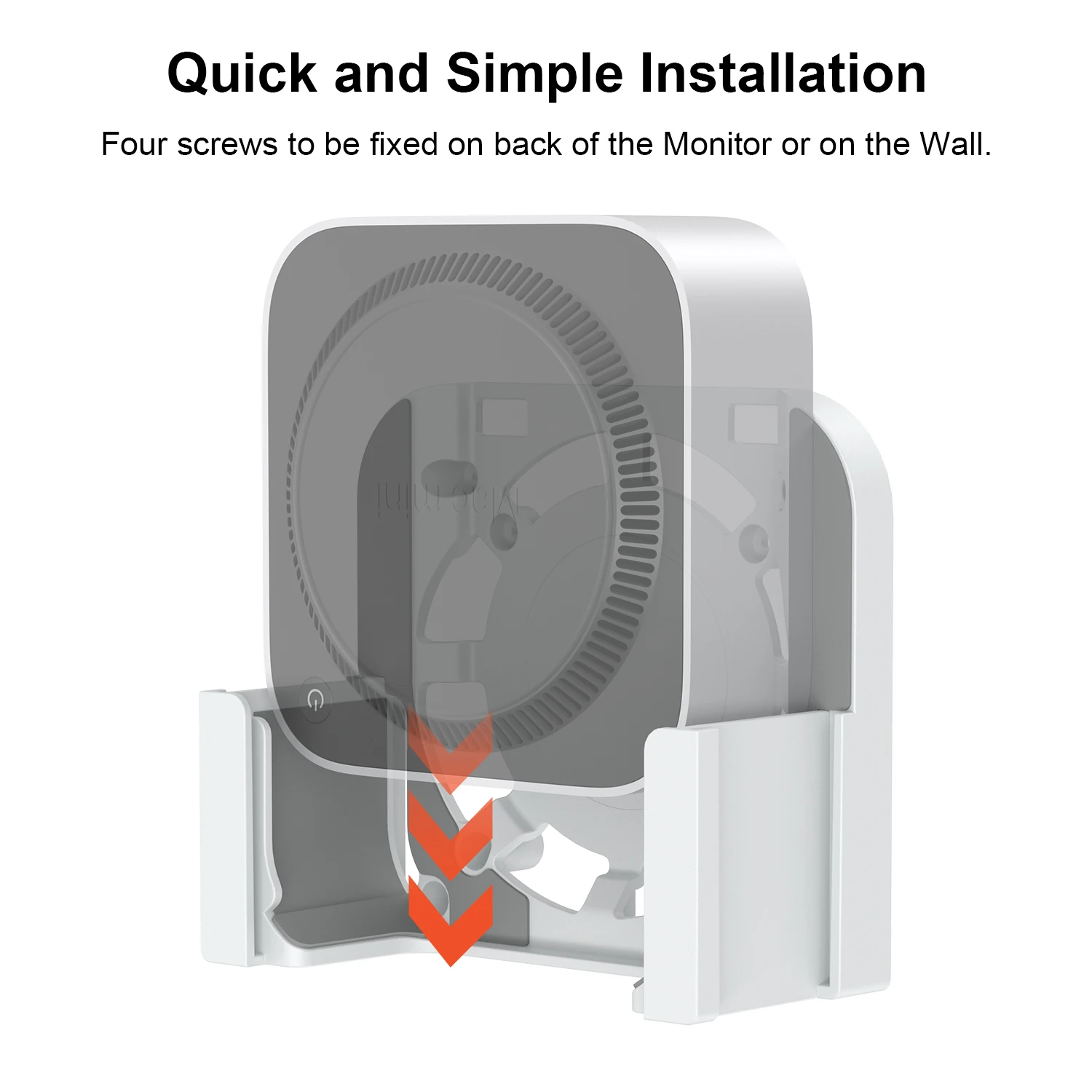 Фото Крепление Qwiizlab для Mac mini M4/M4 Pro 2024, VESA и настенное крепление со съемными корзинами для хранения, силиконовые подушечки с защитой от царапин №2