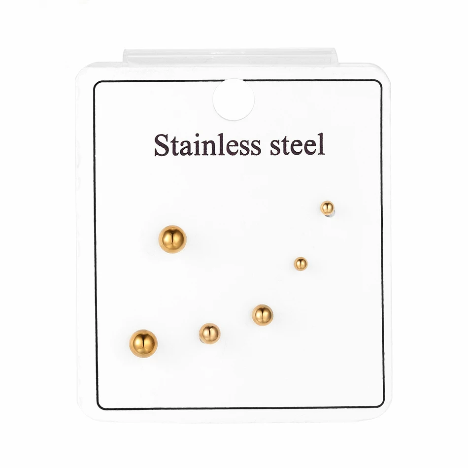 

Набор серег-гвоздиков из нержавеющей стали, 2-3 дюйма