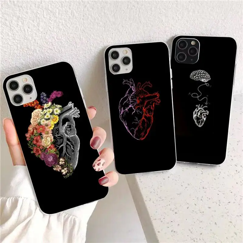 

Heart Of Nature Human Anatomy Doctor Phone Case for iPhone 11 12 13 Mini Pro Max 8 7 6 6S Plus X 5 SE 2020 XR XS Case shell
