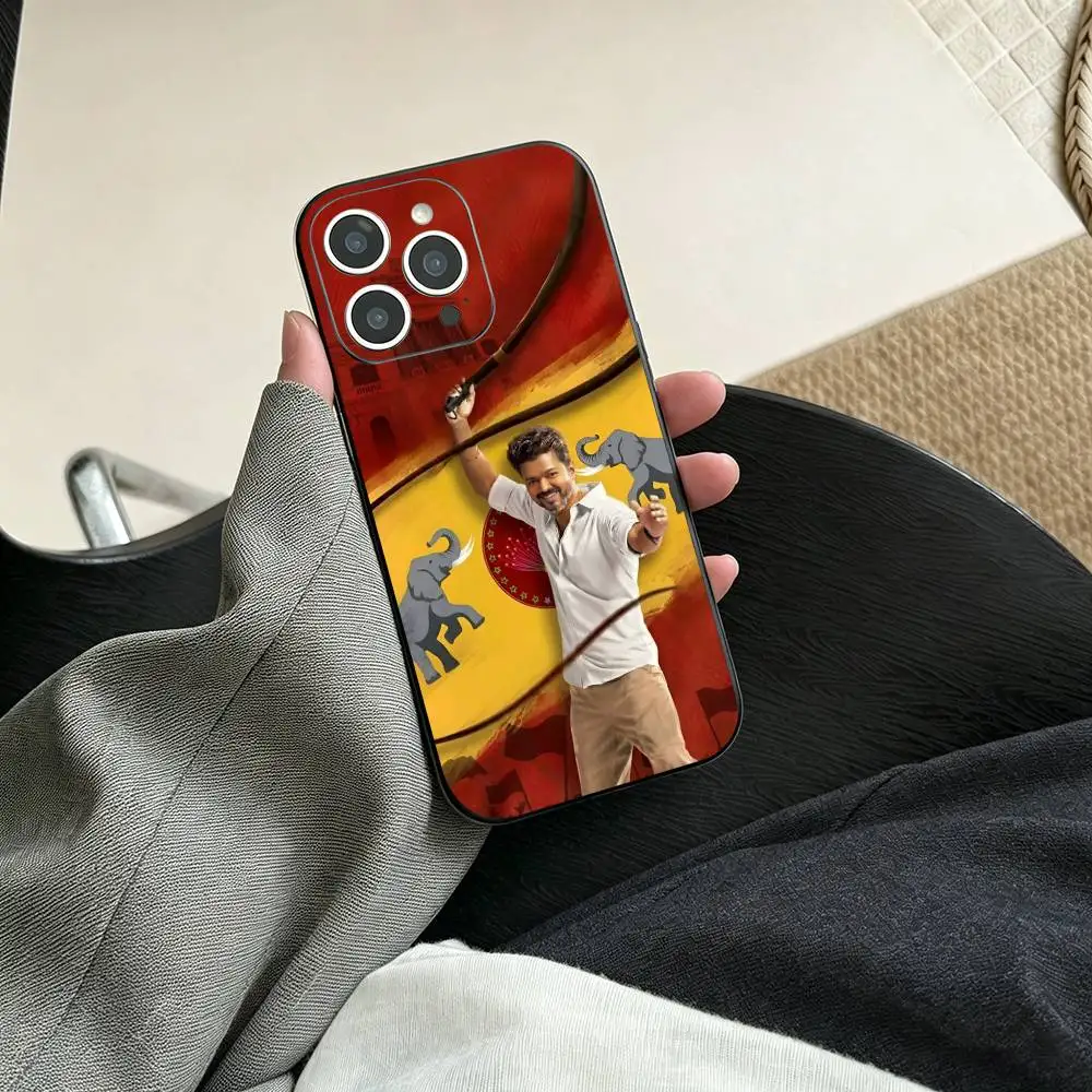 Фото Чехол для телефона Thalapathy Vijay India для iPhone 17, 16, 15, 14, 13, 12, 11 Plus, Pro Max и других моделей, мягкий черный чехол №3