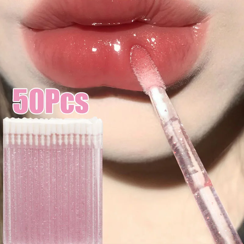 

50Pcs Disposable Lip Brush Eyelash Makeup Brush Mascara Applicator Lipstick Lip Gloss Wands Lash Extension Cosmetics Makeup Tool