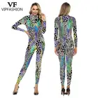 Женский комбинезон для косплея, костюм для Хэллоуина с принтом психоделической змеи