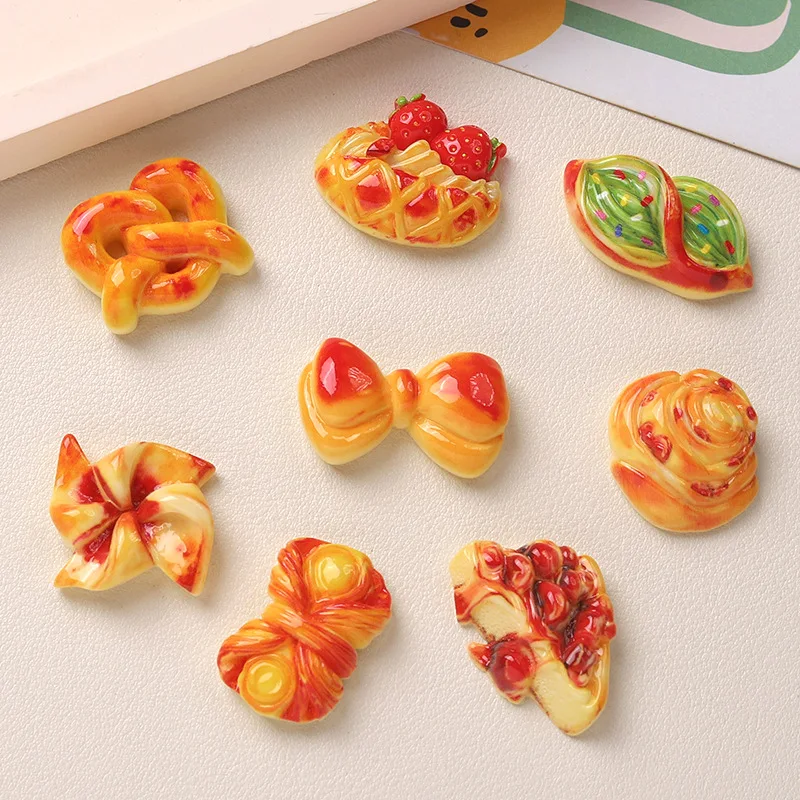 

100 шт. кавайные смоляные фигурки хлеба для украшения кукольных домов