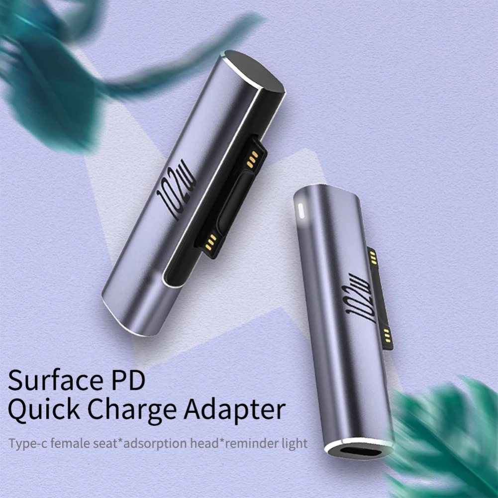 

USB Type C Magnetic Adapter For Microsoft Surface USB-C Female PD Fast Charging Converter For Surface Book 1 2 3 Quick Charging