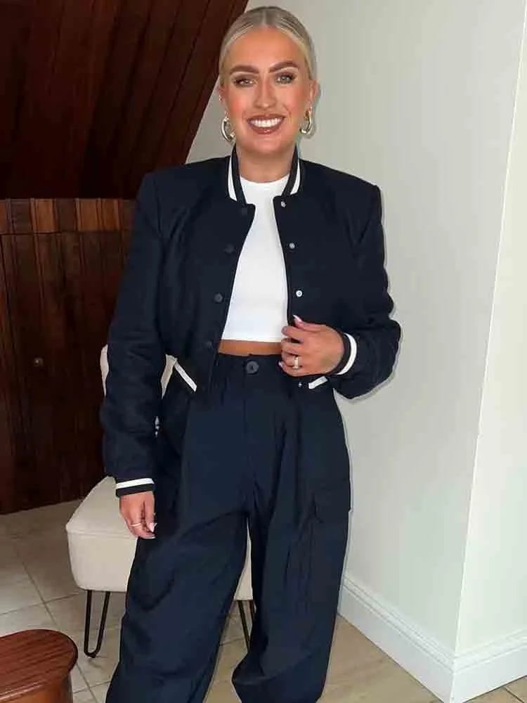 

Куртка-бомбер женская с длинным рукавом, в винтажном стиле