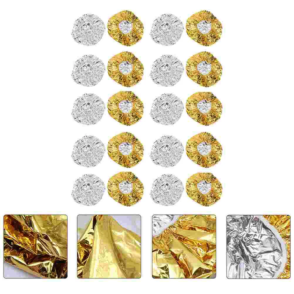 

20 Pcs Elastic Salon Shower Cap Ladies Hats Bath Head Cover Caps Women Aluminum Foil Shower Cap Heating Lid Aluminum Shower Cap