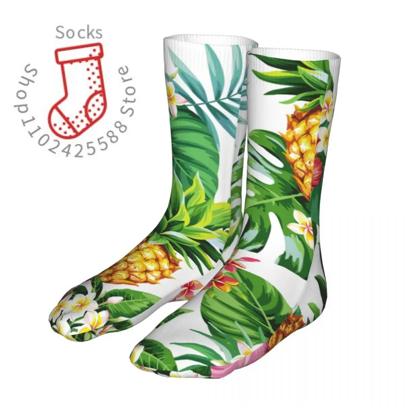 

Female Bike Summer Tropical Palm Leaves Socks Cotton Compression Pineapple Women Sock