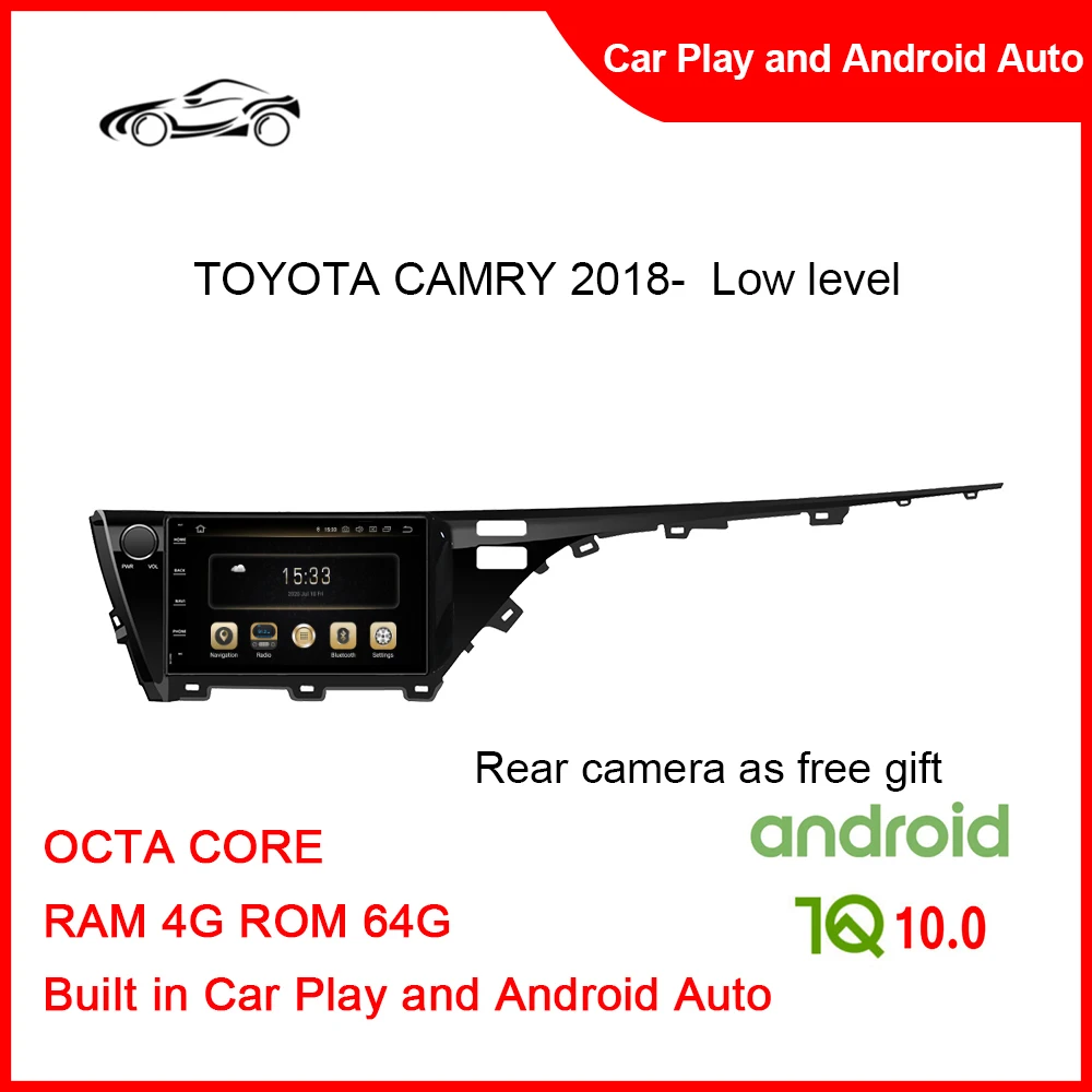 

GPS-навигатор для TOYOTA CAMRY 2018, 10 дюймов, ОЗУ 4 Гб, ПЗУ 64 ГБ, с камерой заднего вида и системой GPS