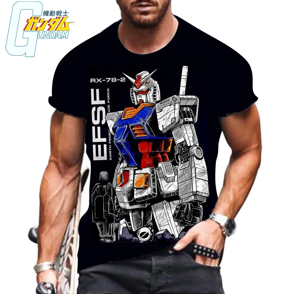 

Men T-shirt XXS-6XL Top Cool Clothes Technology T-shirts Fashion Men's Harajuku Style Clothing O-neck Unicorn Mobile Suit Gundam