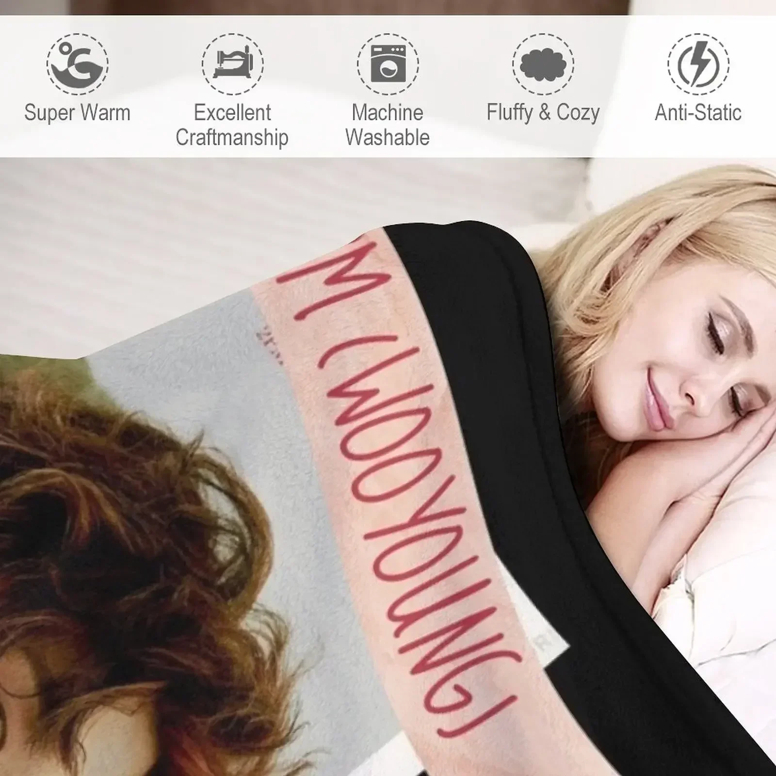 PM - 2PM Comeback wooyong Throw Blanket Роскошный дизайнерский гигантский диван Мягкие роскошные