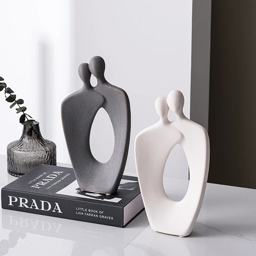 

Nordic Minimalist Room Abstract Indoor Statue Family Figure Figurines Ceramic Ornaments Classical Home Decor Desk Accessories
