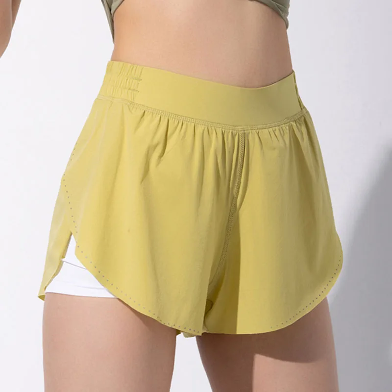 

Women Yoga Shorts Fake Two Pcs Sports Shorts Running Short Exercise Workout Training Shorts Clothes
