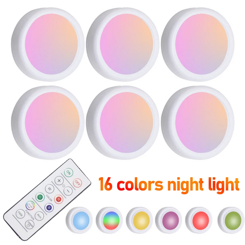 

Z2 LED Cabinet Light RGB 16 Color Night Light Wireless Remote Control Dimmable Wardrobe Lamp Closet Lighting For Stair Hallway