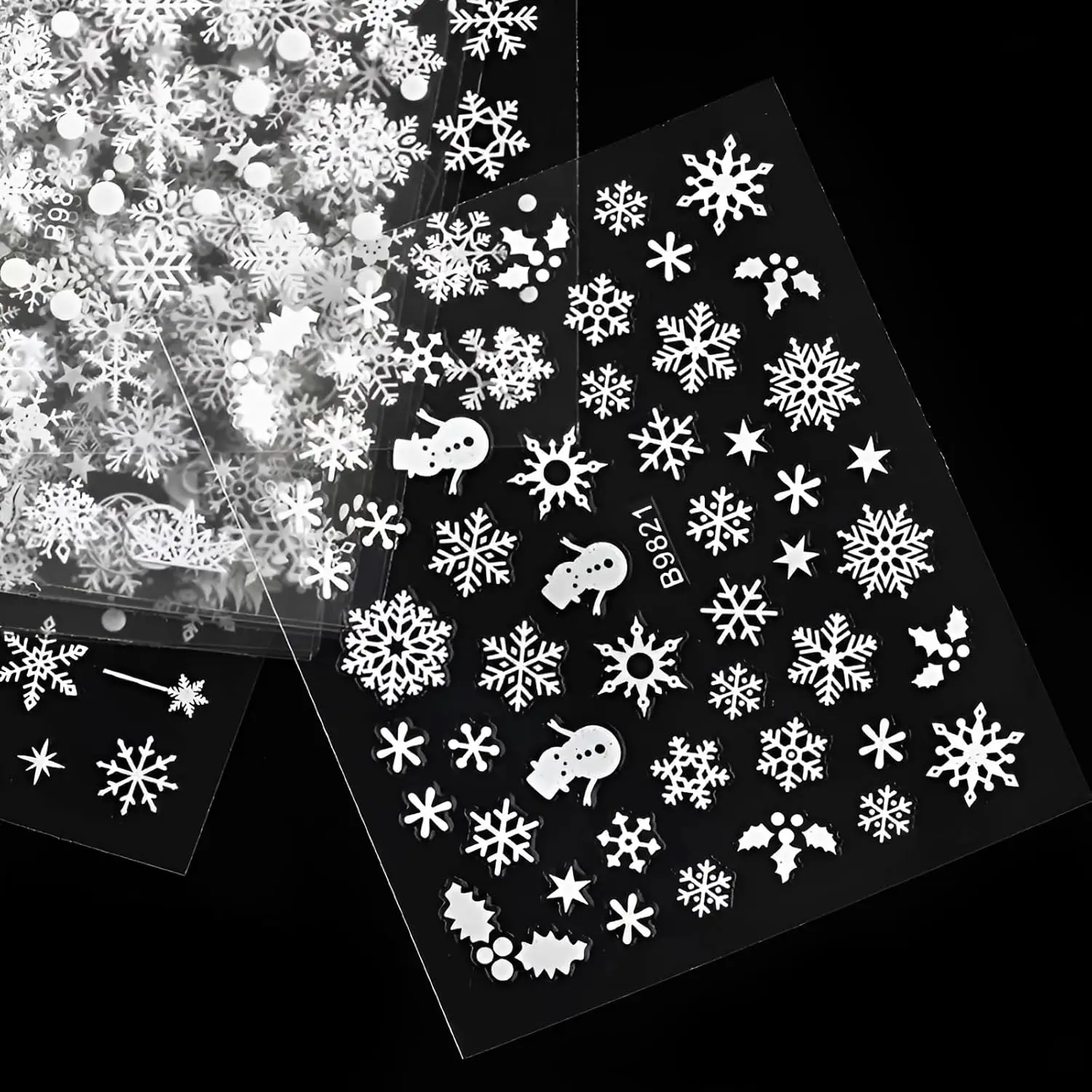 30 листов рождественские наклейки для дизайна ногтей 3D самоклеящиеся со