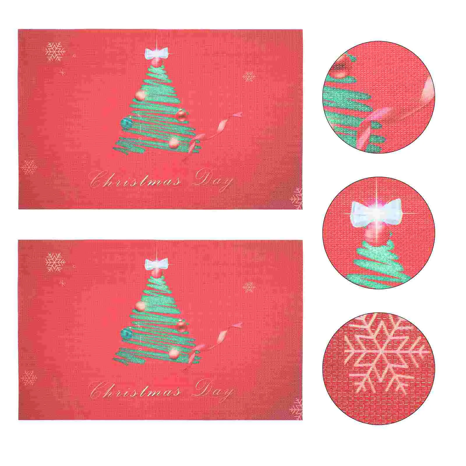 

2pcs Reusable Christmas Tabletop Mat Coaster for Home Restaurant