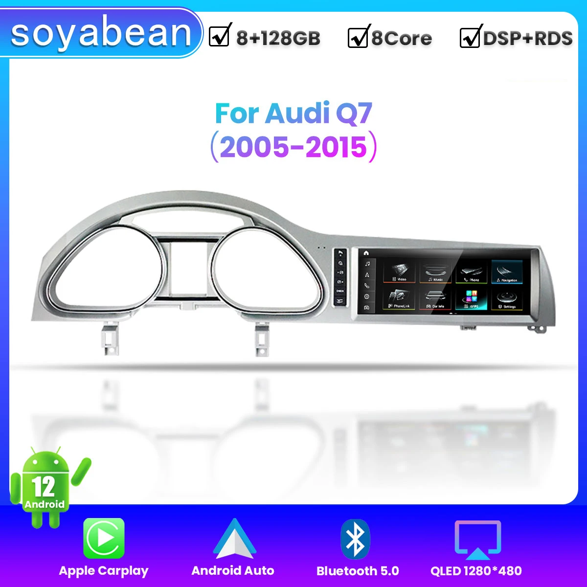 

Android 12 Car Radio for Audi Q7 4L 2005-2015 MMI 2G 3G, 10.25" QLED 8 Core Multimedia Stereo Player with 4G Carplay & Auto GPS