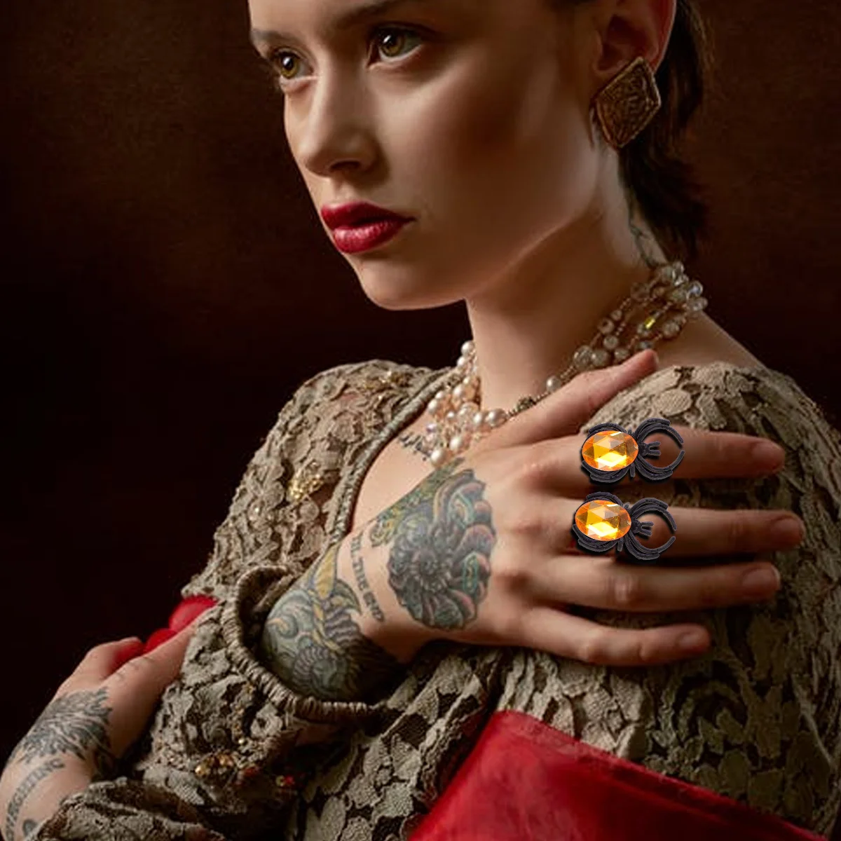 40 шт. детские украшения для пальцев поддельные пауки розыгрыши пластиковое