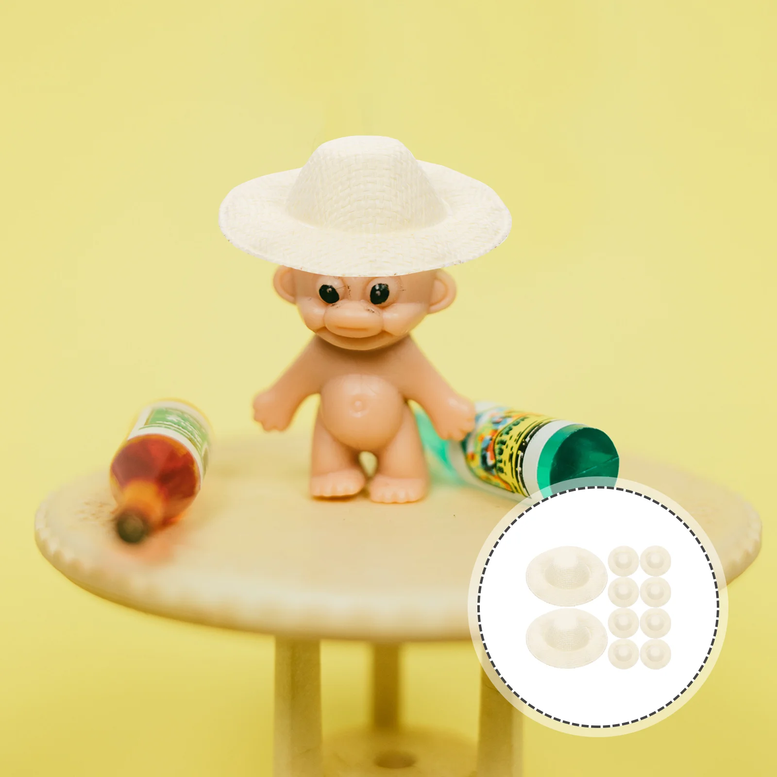 

10 Pcs Mini Hat Tiny Hats Dollhouse Accessories Top Cloth Sombreros