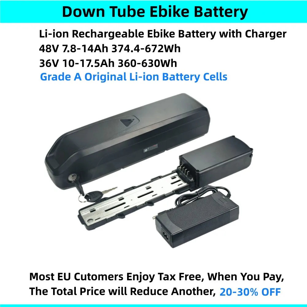Аккумуляторная батарея для электровелосипеда с зарядным устройством, 48 В, 7,8 Ач, 8,7 Ач, 10 Ач, 10,4 Ач, 14 Ач, 36 В, 10 Ач, 13 Ач
