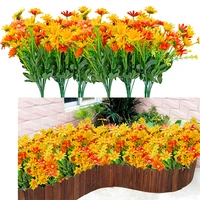 8pcs artificial flowers for outdoor decoration uv resistant faux outdoor plastic greenery shrubs plants fake flowers planter