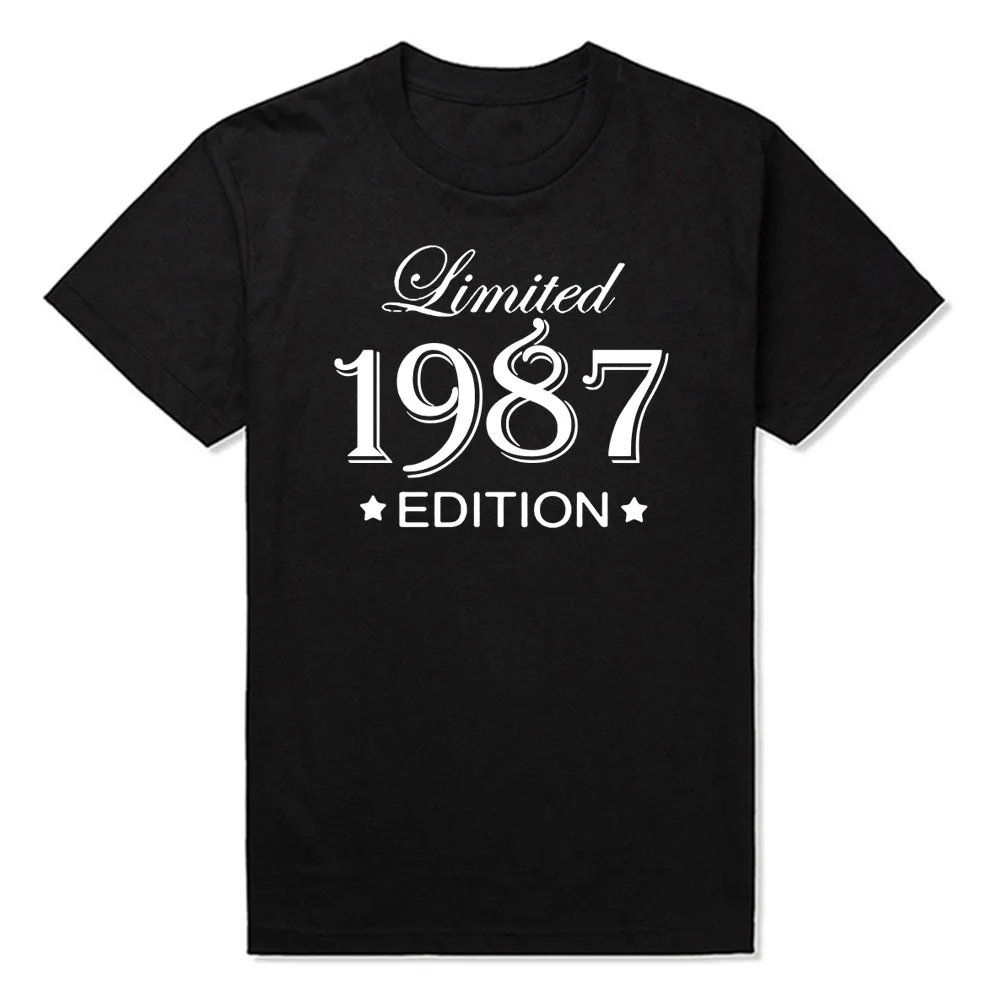 

Funny Summer Style Limited Edition 1987 T Shirts Men Funny Birthday Short Sleeve O Neck Cotton Man Made In 1987 T-shirt Tops