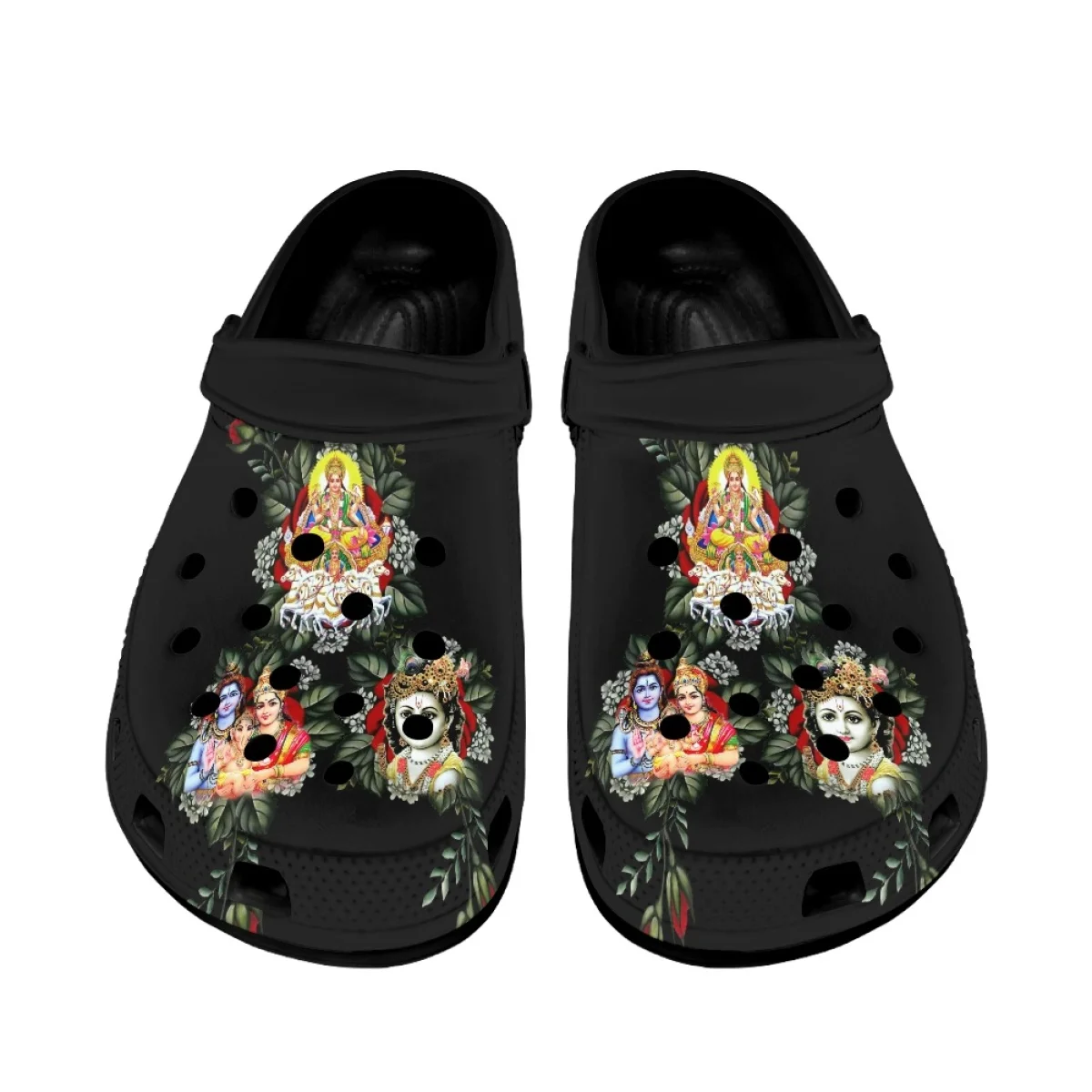 Women's Sandals Radha Krishna Anime Brand Designer Beach Slides Breathable Casual Girls Home Slippers for Bathroom Water Summer
