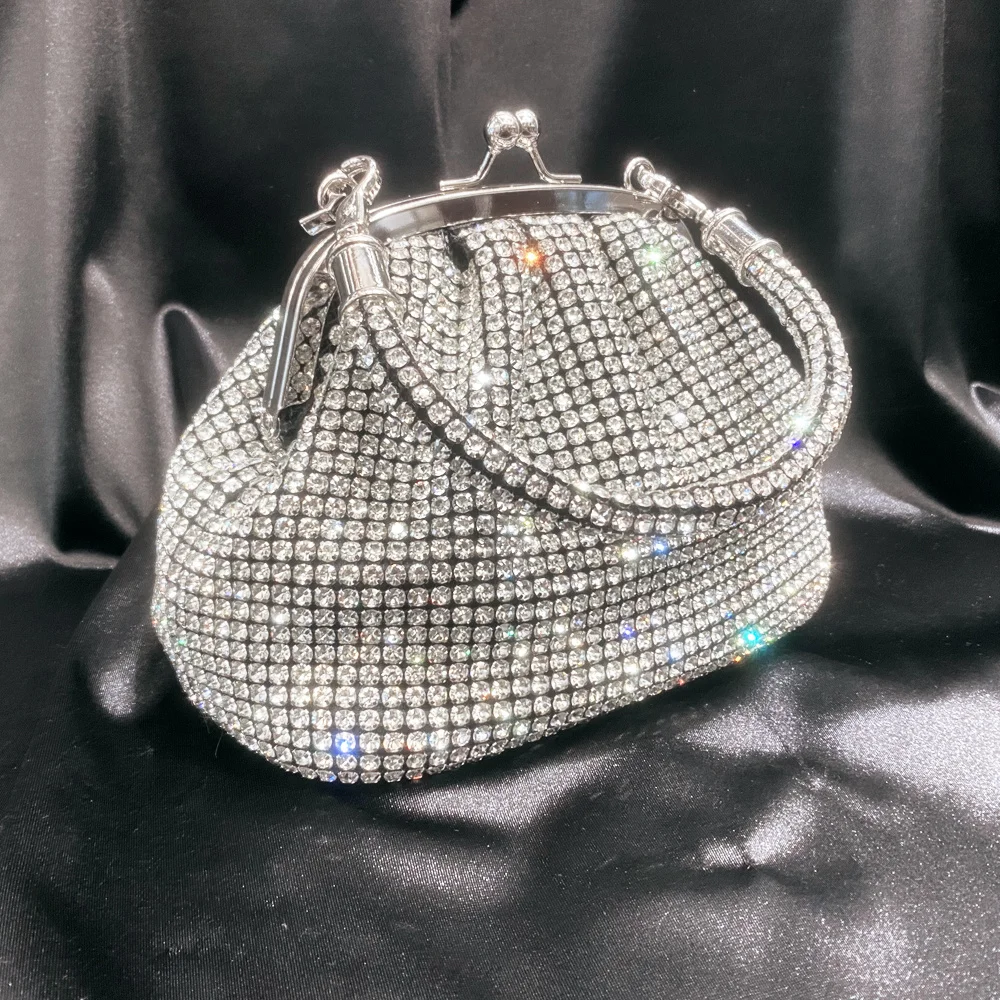 

Ручка, искусственная вечерняя женская сумка, Роскошный дизайнерский Блестящий клатч с кристаллами, кошелек, сумка-ведро, сумки через плечо
