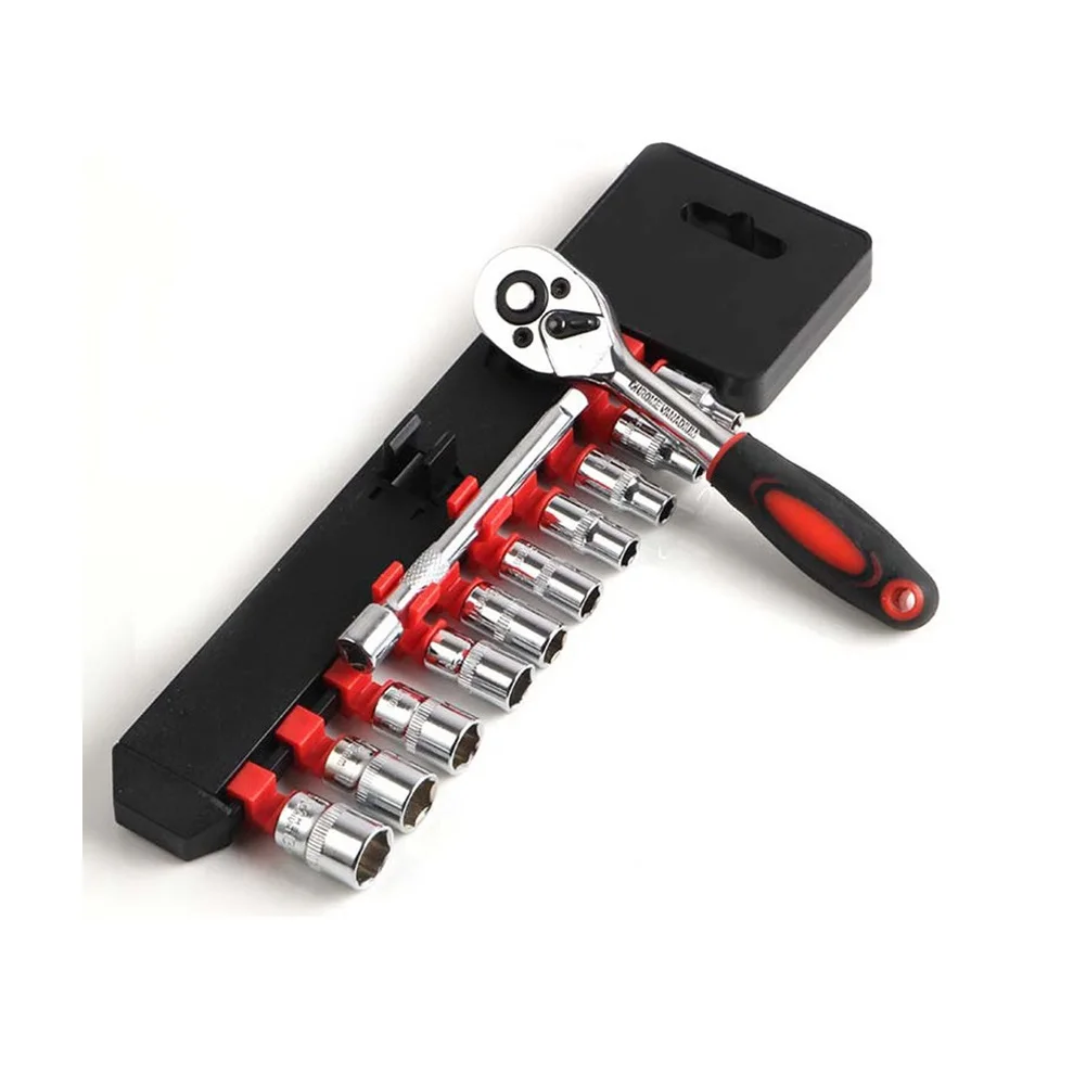 

12pcs 1/4'' Inch Ratchet Socket Wrench Set Quick Release Spanner Ratchet Handle Socket Wrench For Car Repairing Hand Tool