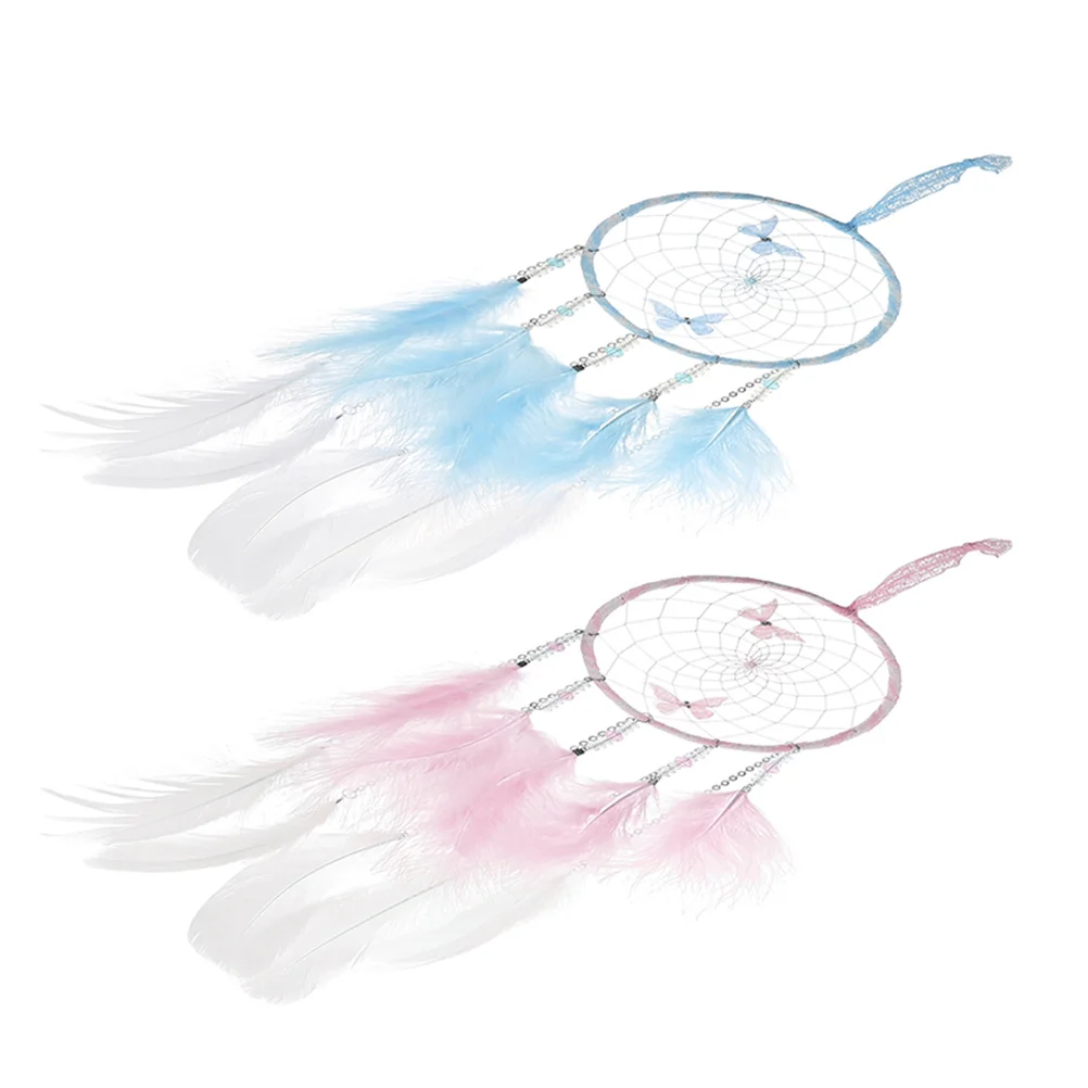 

2Pcs Plumes Dream Catcher Pendant Unique Hanging Pendant Wedding Home Wall Decor