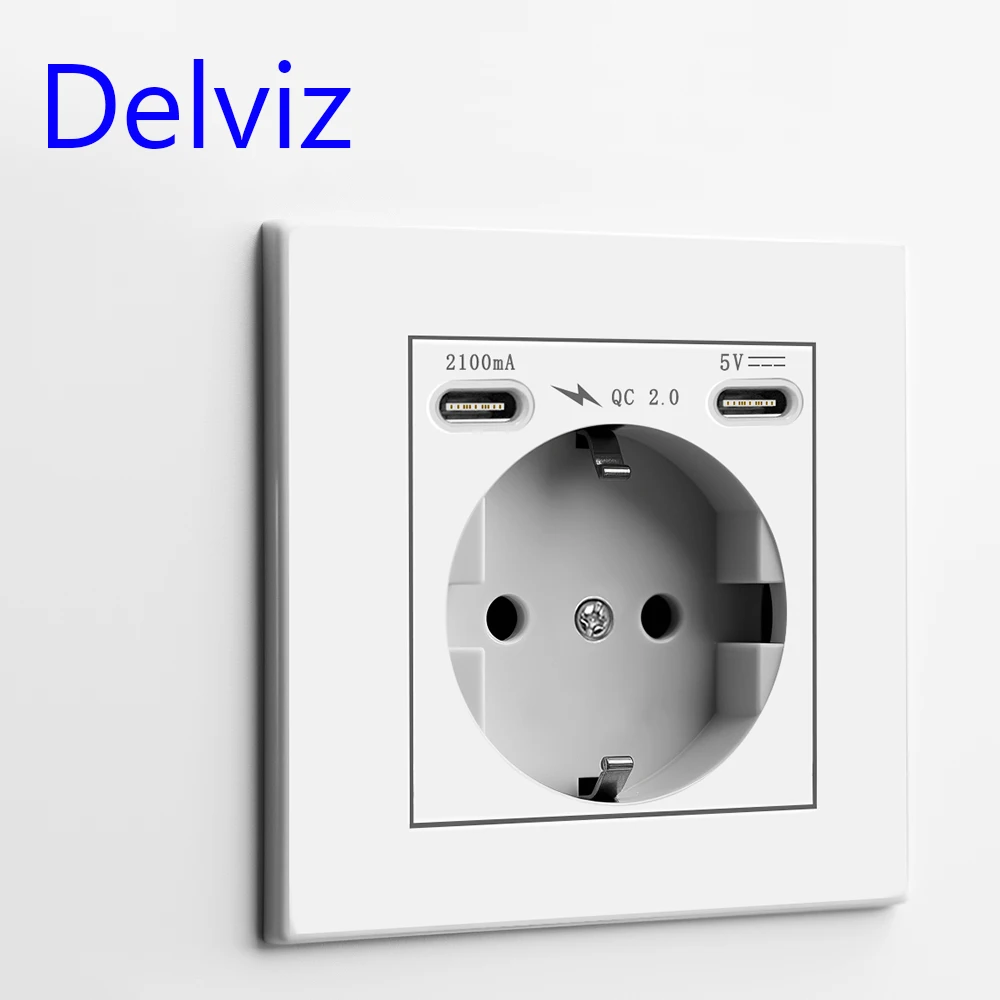

DELVIZ Настенная USB-розетка 110-250В 16А