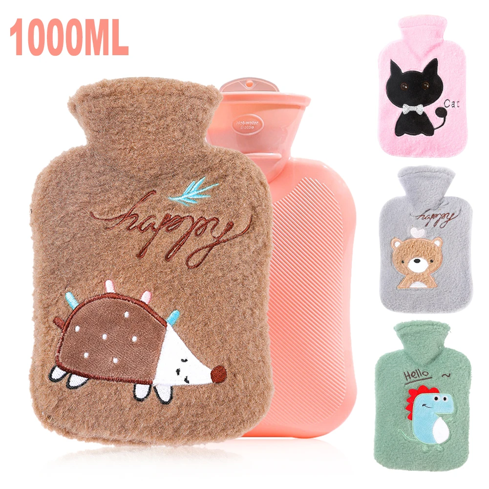 

Creative Women Hot Water Bottle Leakproof Refillable Hot Water Bag Plush Cover Cute Animal Winter Water Bag Hand Feet Warmer