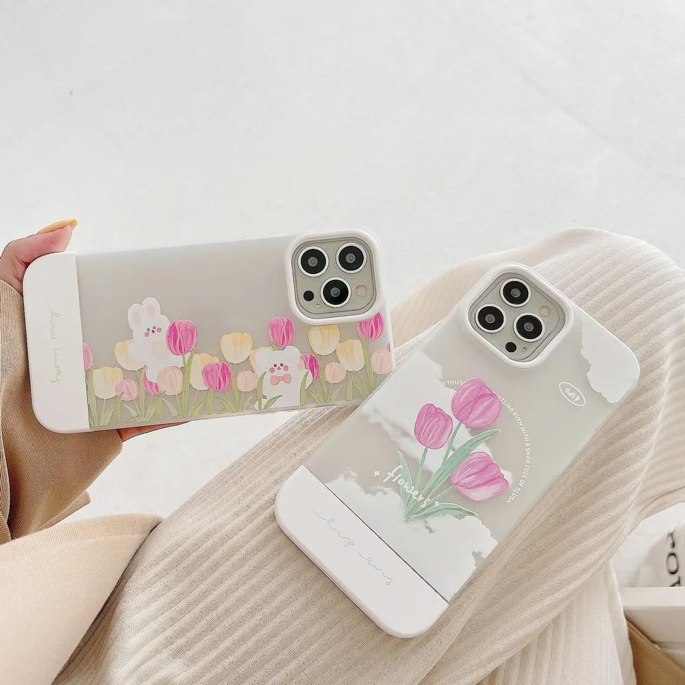 

Tulip Flowers Pattern Phone Case For iphone 13 12Promax 11Pro 11 11ProMax 12 12Pro 13 13Pro 13ProMax XSMAX X XR Soft Shell Cover