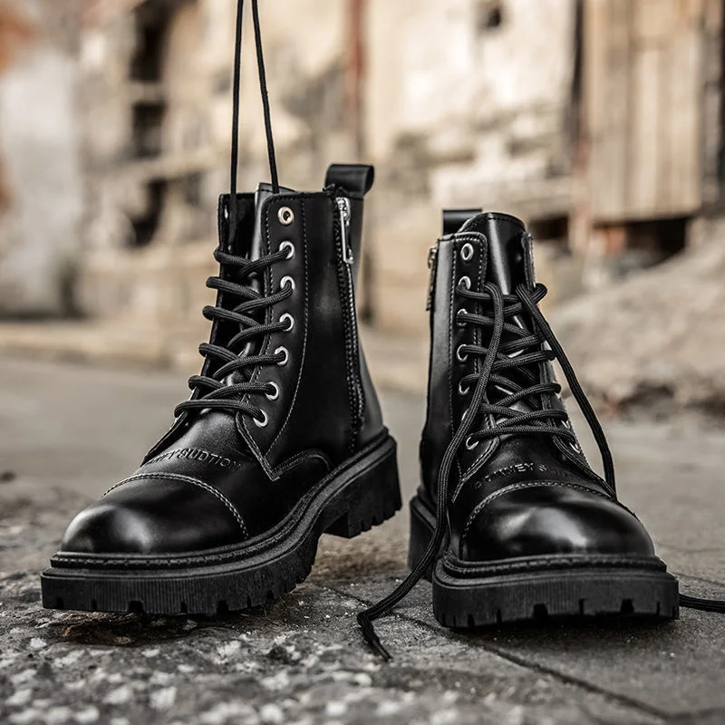 

Мужские ботинки в британском стиле, черные водонепроницаемые ботинки В рыцарском стиле, Рабочая обувь в винтажном стиле, 2023