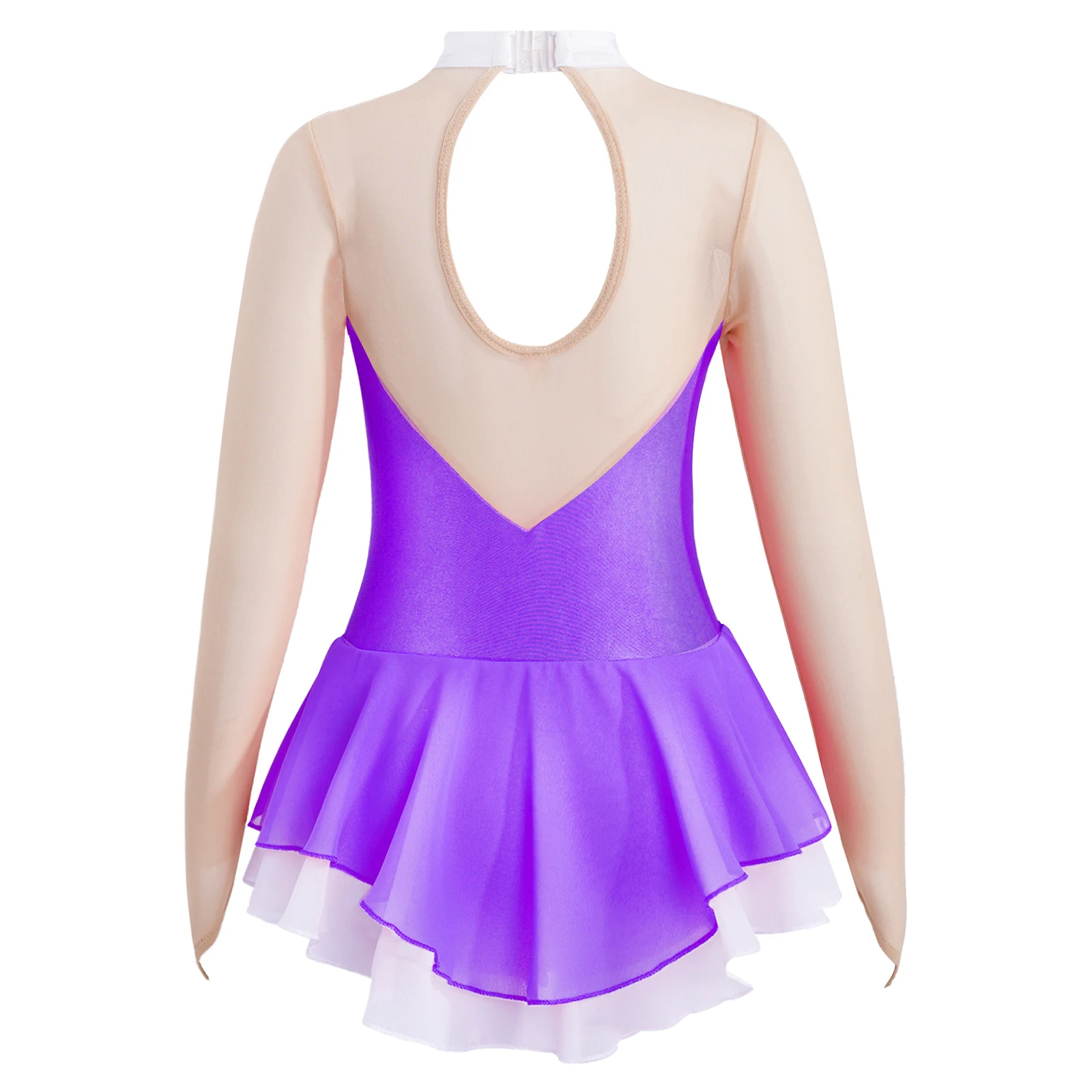 Платье для фигурного катания балетная пачка девочек с длинными рукавами