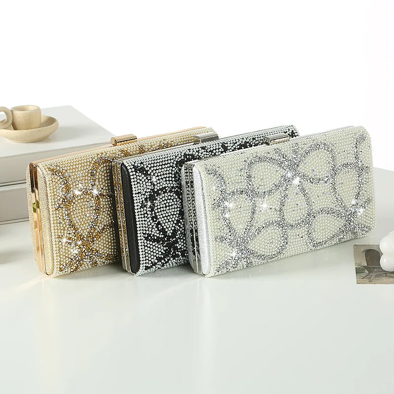 

2023 Cheap Custom Clutch Bag Pearl Sac A Main Femm Sac Beaded Embroidered Clutch Crossbody Bags Make Up Pouch Clutch Purse