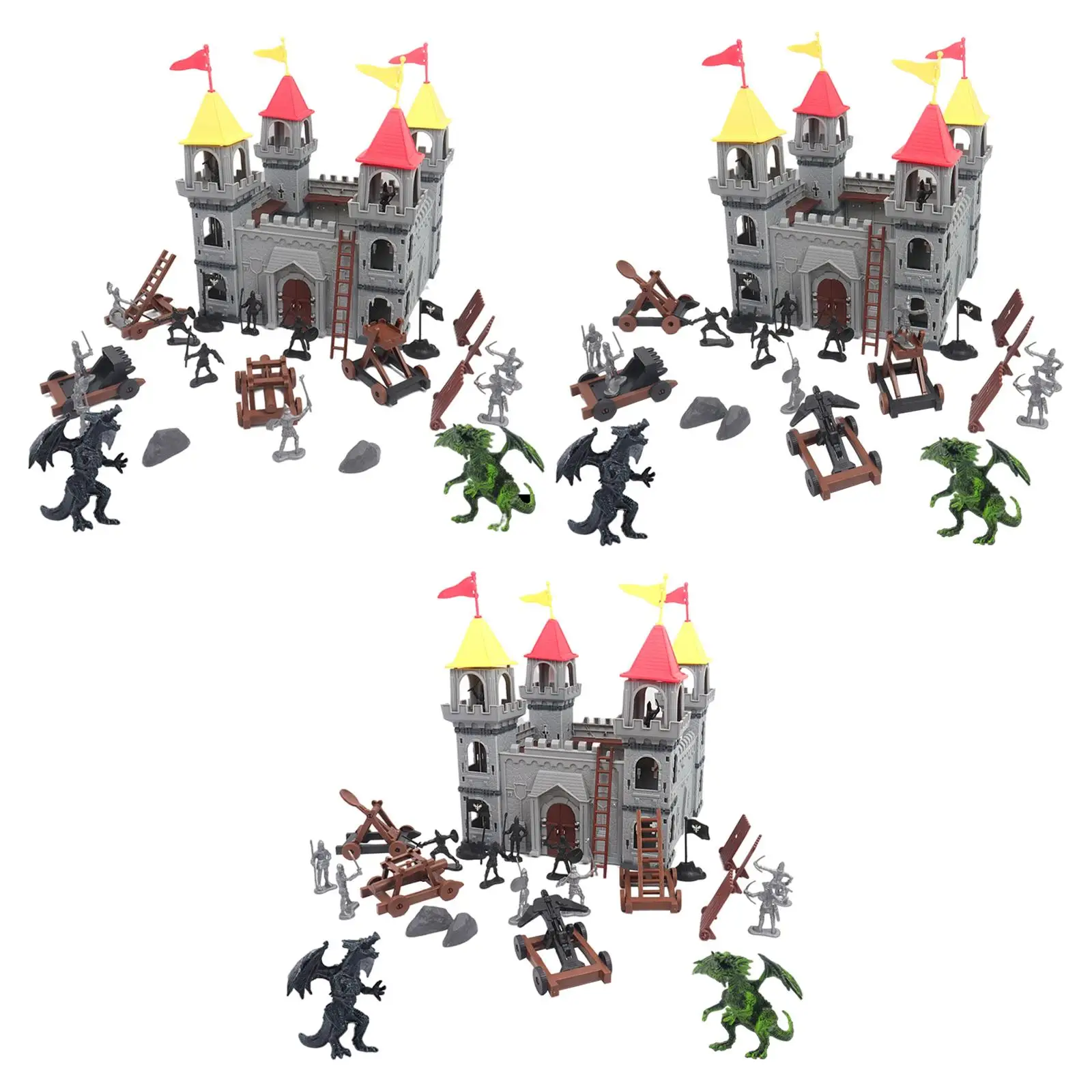 

19Pcs Deluxe Men Battle Play Set, Land Combat Playset with Realistically Scaled Figures, Figurines Toy for Boys