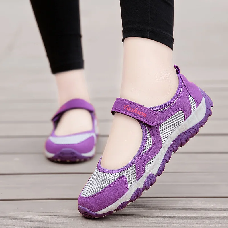 

women Large size shoes 2023 hollow mesh soft sole casual shoes non slip flat shoes light sneakers women Zapatos De Mujer