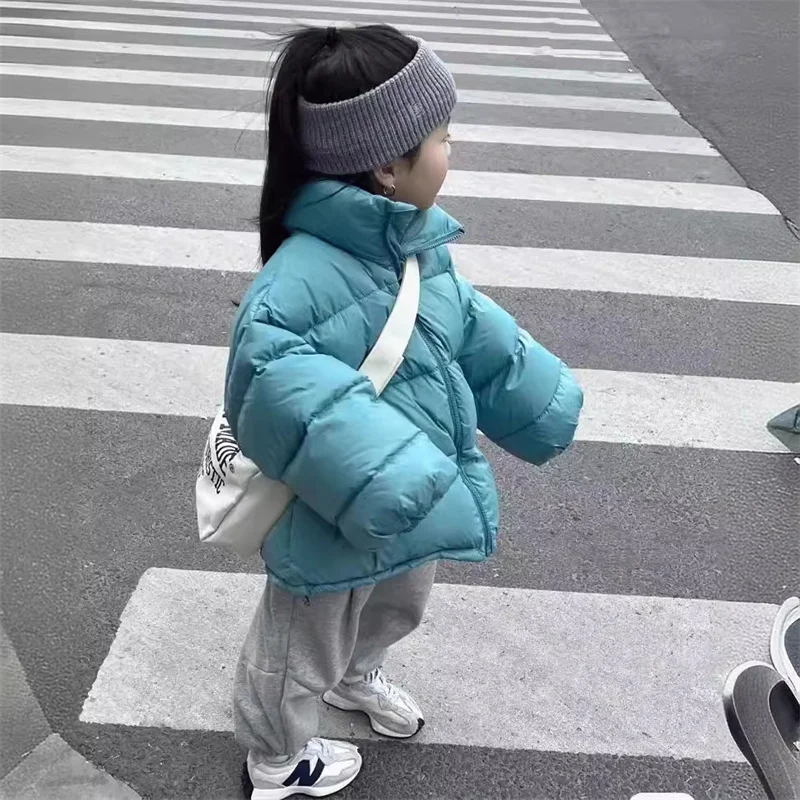 Пуховик для мальчиков и девочек с воротником-стойкой