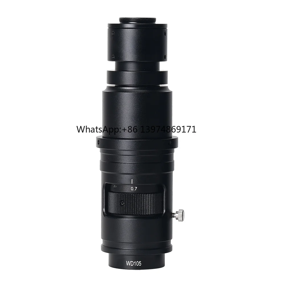 Фото Объектив с зумом C-Mount 0.7X-5X, парфокальный объектив 180X 120X, линза для монокулярного микроскопа №5