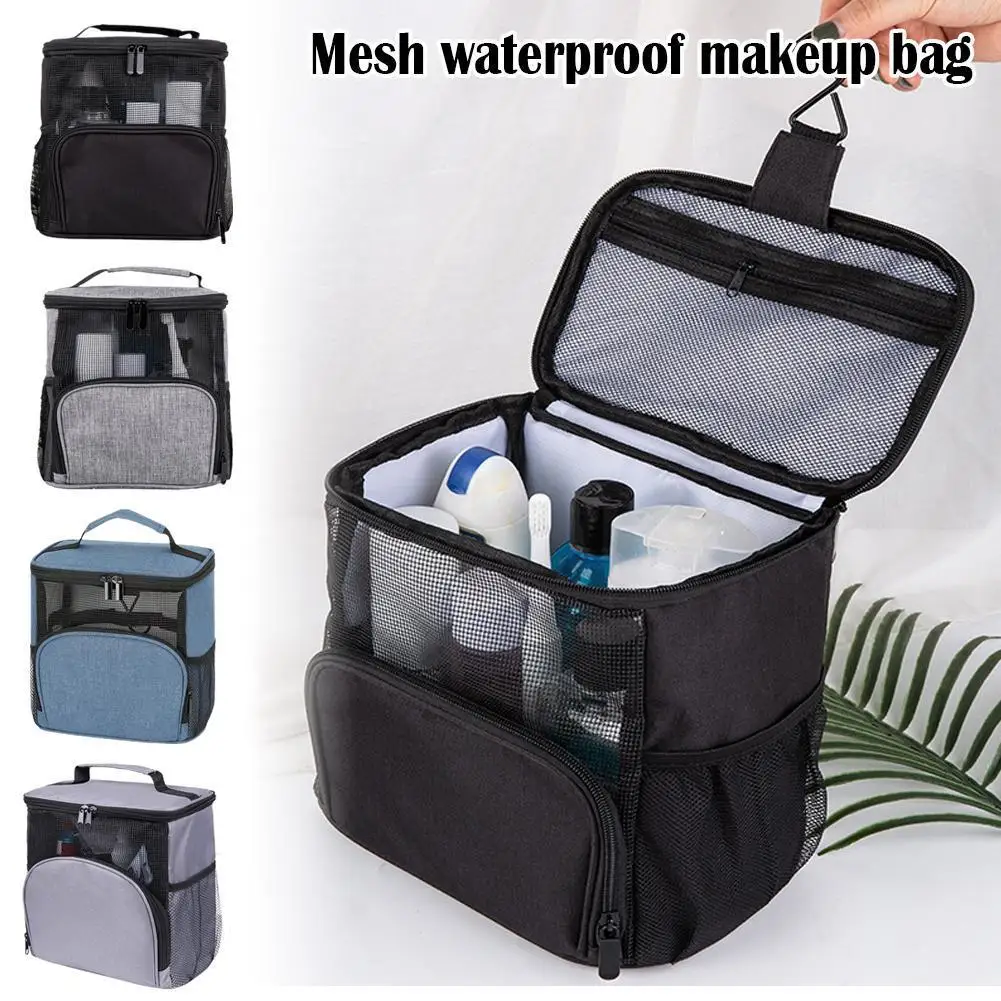 

Mesh Waterproof Makeup Bag Portable Large Capacity Cosmetic Daily Necessities Storage Bag For Women Travel Organizer Y3B0