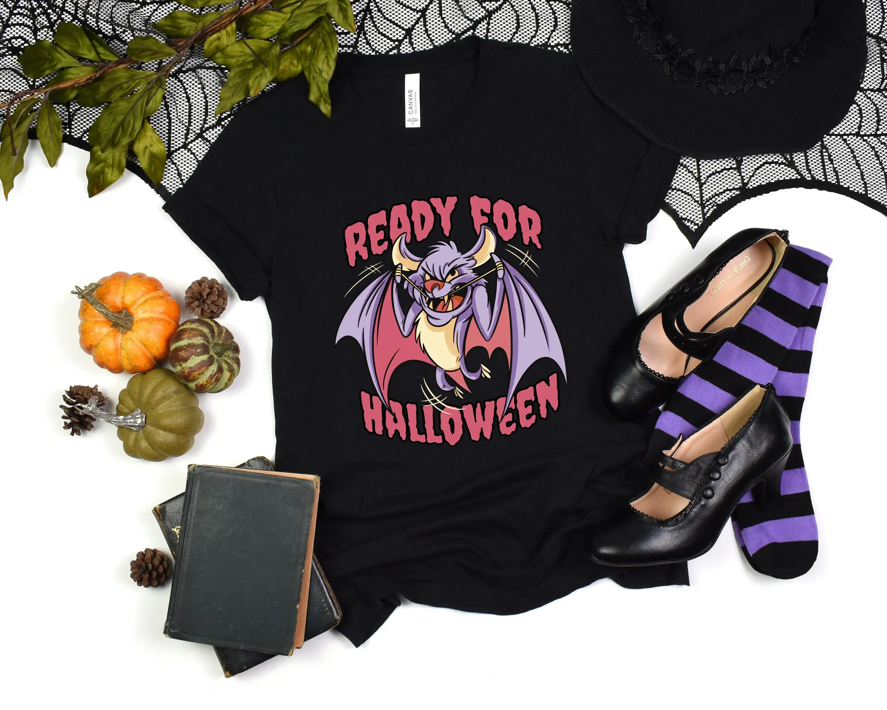 Футболка Счастливый Хэллоуин готовая к страшной летучей мыши жуткий сезон