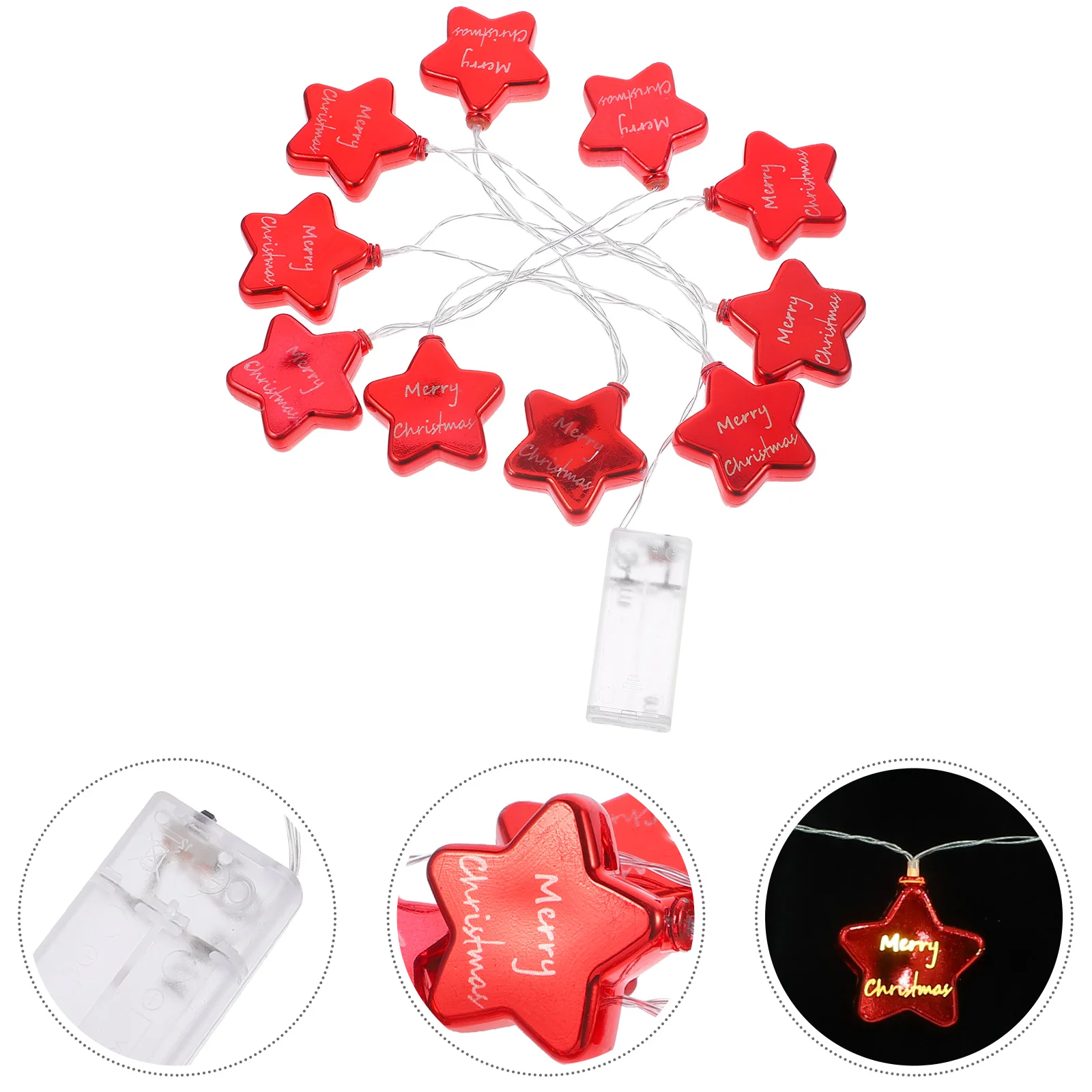 

Star String Lights Garland Christmas Tree Indoor Decorative Room Plastic LED Outdoor