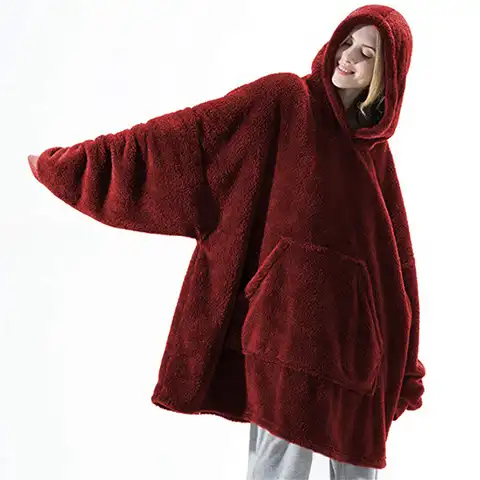 Blanket With Sleeves Women Oversized Hoodie Fleece Warm Hoodies Sweatshirts Giant TV Blanket Women Hoody Robe Casaco Feminino