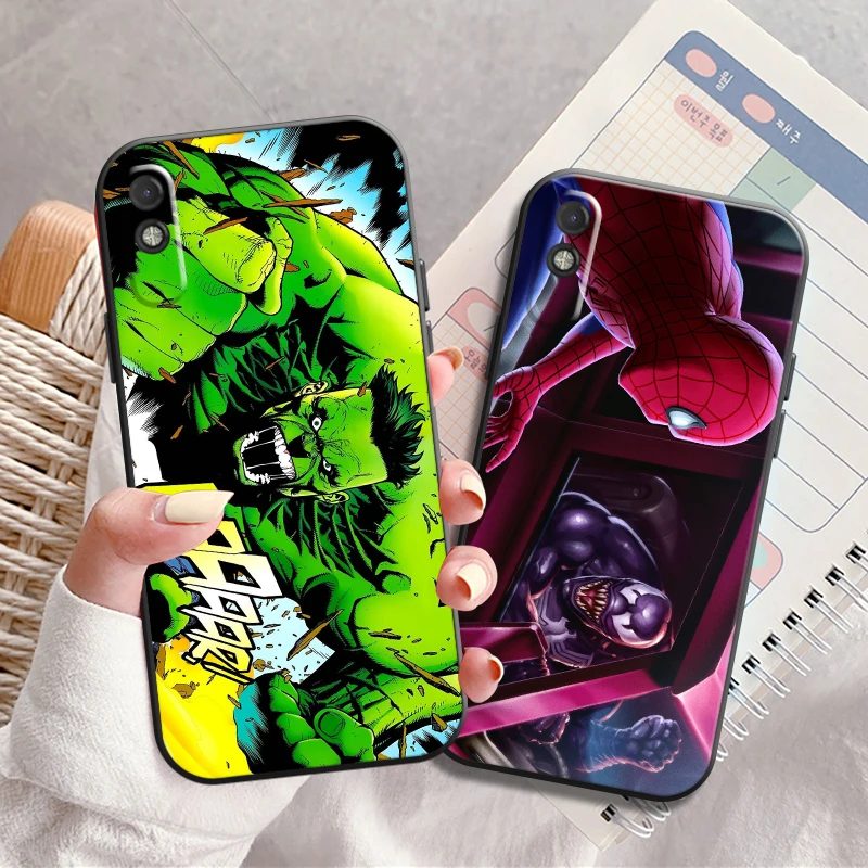 

Popular Marvel Phone Case For Xiaomi Redmi 7 7A 8 8A 9 9i 9AT 9T 9A 9C Note 7 8 2021 8T 8 Pro Carcasa Back Liquid Silicon Soft