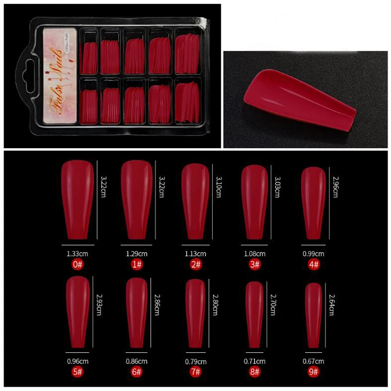 100 шт. длинные накладные ногти ярких цветов полное покрытие набор патчей сделай