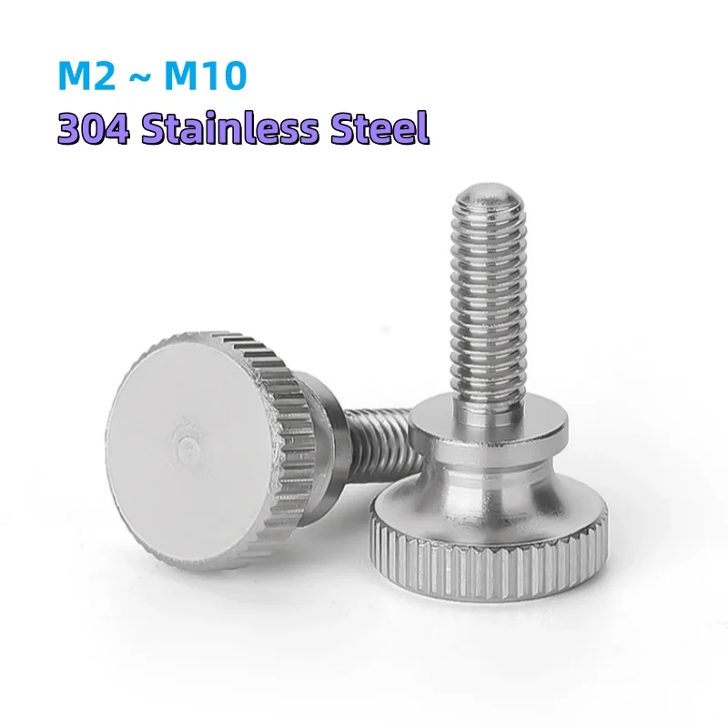 

M2 M2.5 M3 M4 M5 M6 M8 M10 304 Нержавеющая сталь с накаткой и высокой ступенькой, затягивающий вручную винт с накатанной головкой, винт с накатанной головкой GB834