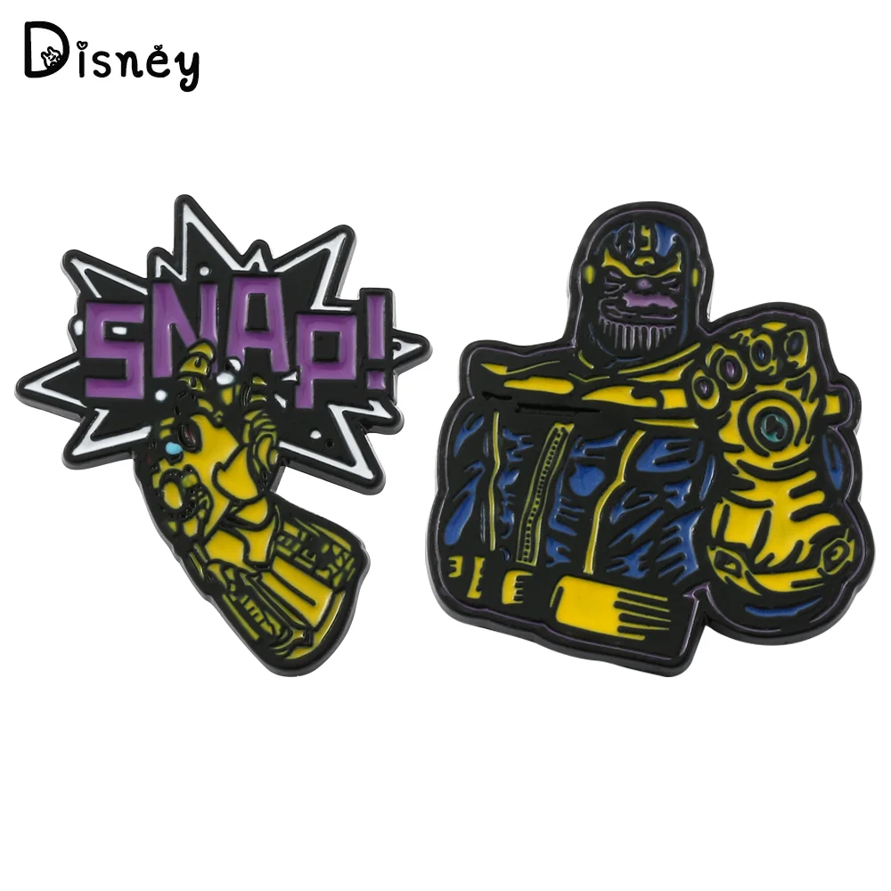 

Marvel Superhero Thanos Brooch Avengers Infinity Gauntlet Badge Enamel Brooch Jacket Lapel Pin Decoration Accessories Gifts