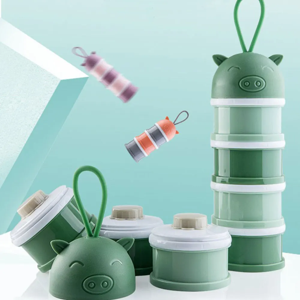 

4-слойный мультяшный портативный контейнер для новорожденных, контейнер для еды, контейнер для порошка, контейнер для молока для детского п...