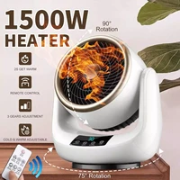 1500w electric heater portable heating fan mini desktop air cold warm heater fan winter 3gear remote control wide for homeoffice