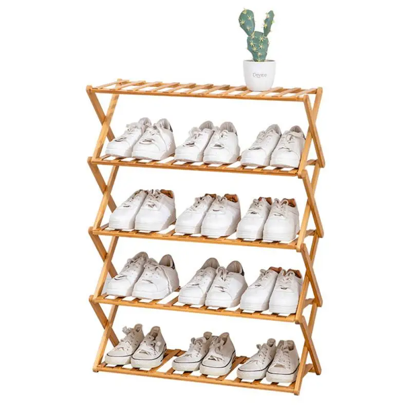 

Installation Free Shoe Rack Simple Household Bamboo Shoe Cabinet Foldable Multi-layer Economic Shelf Shoe Rack
